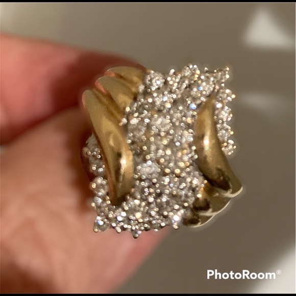 Cascading 1 CTW Diamond Waterfall Ring in a 14K Yellow Gold Setting - Picture 7 of 7